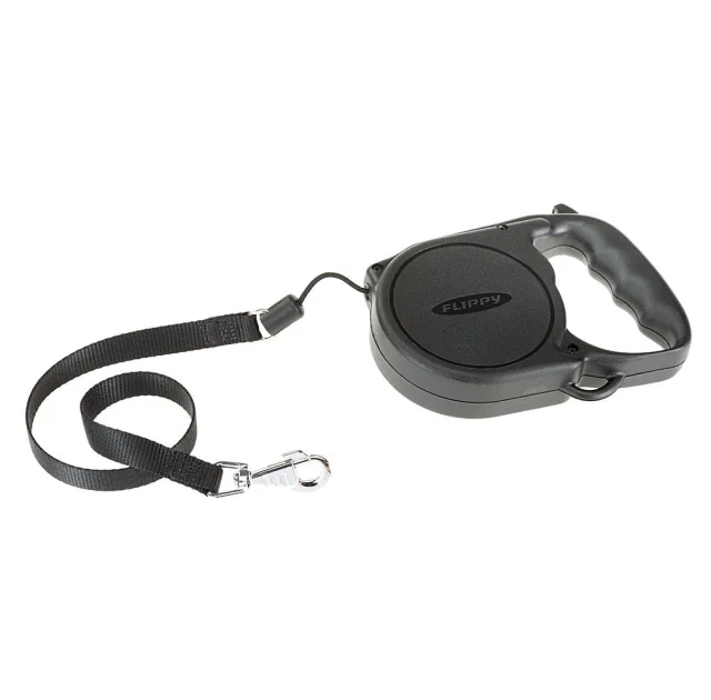 Автоматичний поводок-рулетка для собак до 40 кг Ferplast Flippy Regular Large Black, чорний, 5 м