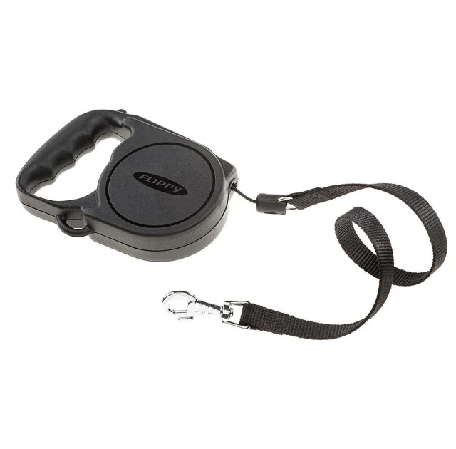 Автоматичний поводок-рулетка для собак до 25 кг Ferplast Flippy Regular Medium Black, чорний, 5 м