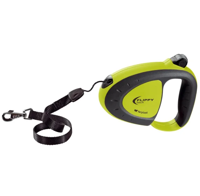 Поводок-рулетка для собак до 25 кг Ferplast Flippy Tech Cord M Green зі шнуром, зелений, 5 м