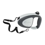 Поводок-рулетка для собак до 12 кг с лентой Ferplast Flippy Tech Tape Grey, серая, 3 м