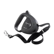 Поводок-рулетка для собак до 12 кг с лентой Ferplast Flippy Tech Tape Black, черный, 3 м