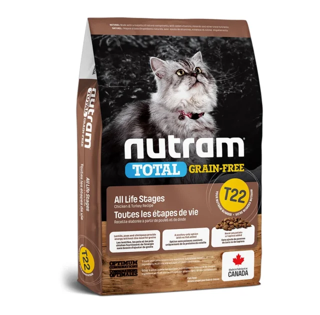 Сухий корм T22 Nutram Total Grain-Free Turkey & Chiken для котів, з куркою та індичкою, беззерновий, 20 кг