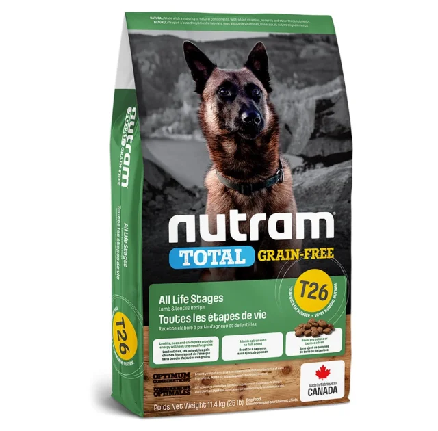 Сухий корм T26 Nutram Total Grain-Free Lamb & Lentils для собак, з ягням і сочевицею, беззерновий, 20 кг