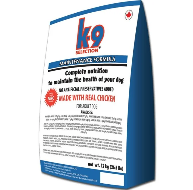 Сухой корм K9 Selection Maintenance Formula для собак средних пород, 20 кг