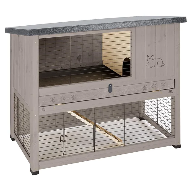 Двухуровневая клетка Ferplast Ranch 120 Basic Dove/grey для кроликов из северной сосны