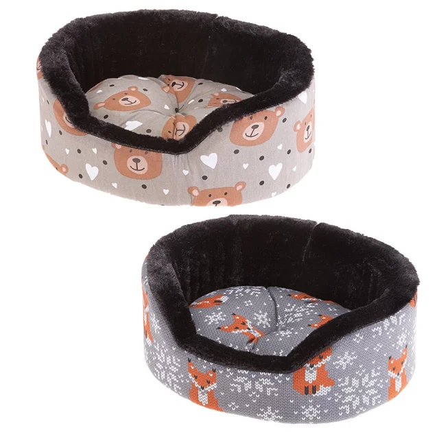 Лежанка Ferplast Dandy Mini Cush Teddy-fox для кошек и собак, 34×28×12.5 cм