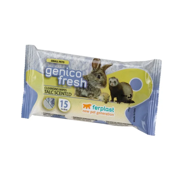 Очищаючі серветки Ferplast Genico Fresh Rodent Talc для гризунів, x15