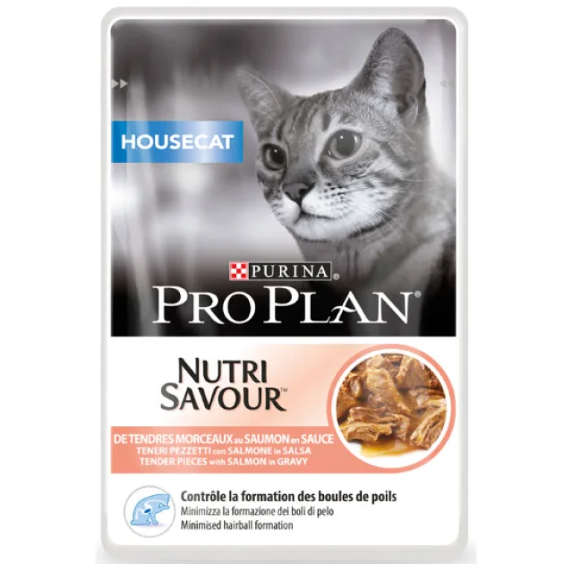 Консерва Purina Pro Plan Cat Nutrisavour Housecat для кошек, с лососем, 85 г