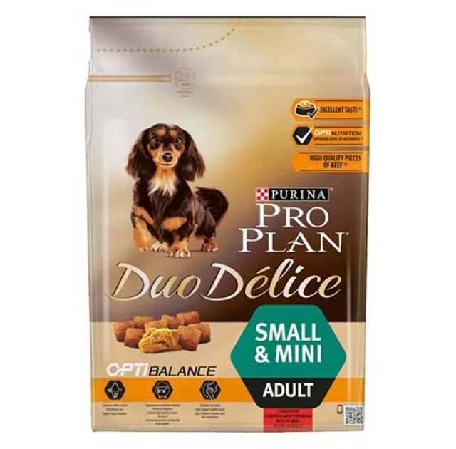 Сухий корм Purina Pro Plan Dog Duo Delice Small and Mini Adult для собак дрібних порід, яловичина з рисом, 700 г