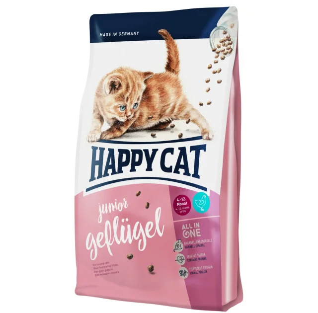 Сухой корм Happy Cat Junior Geflugel для котят возрастом от 4 до 12 месяцев, с птицей, 10 кг