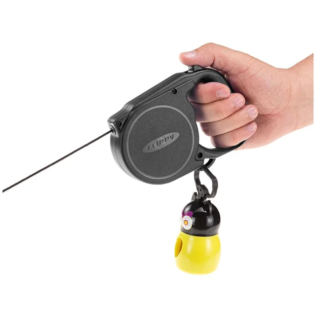 Автоматичний поводок-рулетка для собак до 25 кг Ferplast Flippy Regular Medium Black, чорний, 5 м