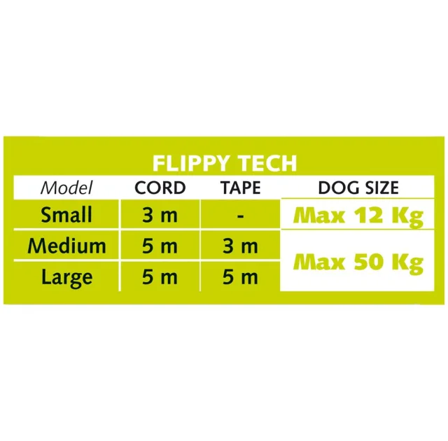 Поводок-рулетка для собак до 50 кг Ferplast Flippy Tech Cord L Green зі шнуром, зелений, 5 м