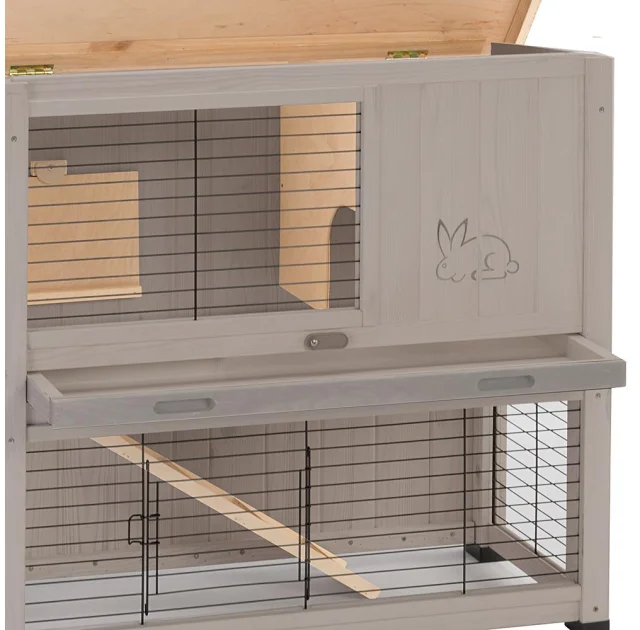 Двухуровневая клетка Ferplast Ranch 120 Basic Dove/grey для кроликов из северной сосны