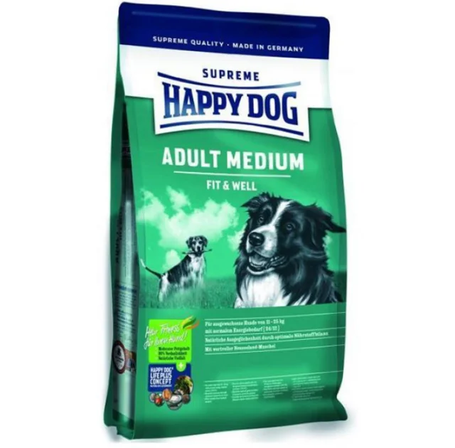 Сухий корм Happy Dog Medium Adult 24-12 для дорослих собак середніх порід вагою від 11 до 25 кг, 12.5 кг