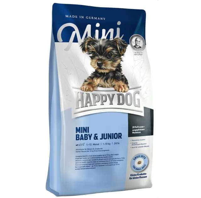 Сухий корм Happy Dog Mini Baby & Junior для цуценят дрібних порід, від 4 до 12 тижнів, зі смаком птиці, 1 кг