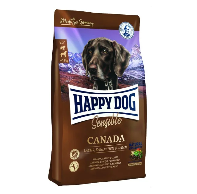 Сухой корм Happy Dog Canada для взрослых собак с 6 месяцев с чувствительным пищеварением, с лососем, 4 кг