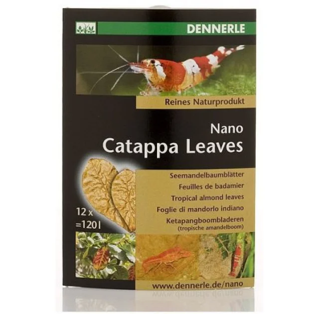 Листя мигдалевого дерева Dennerle Nano Catappa Leaves, для креветок, 12 шт