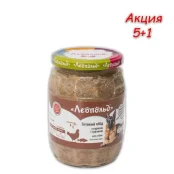 Консерва Леопольд мясной корм для собак с курицей и судаком, 720 г, Акция 5+1