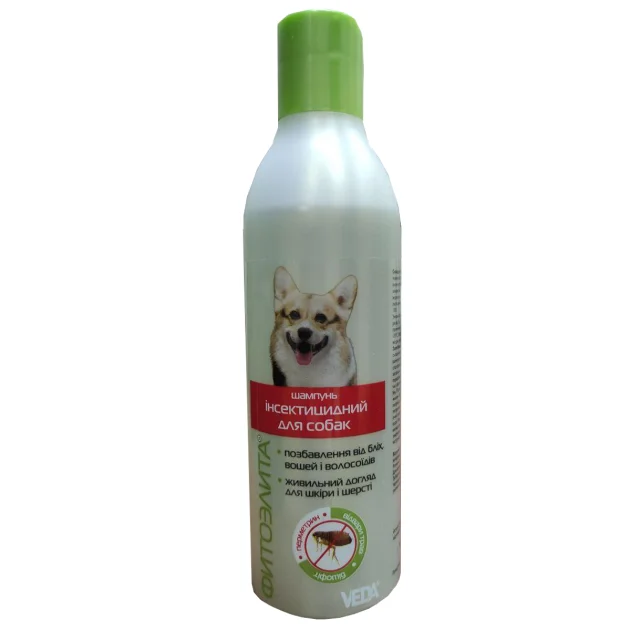 Шампунь Veda Фітоеліта інсектицидний для захисту від бліх, вошей, волосоїдів для собак, 220 мл