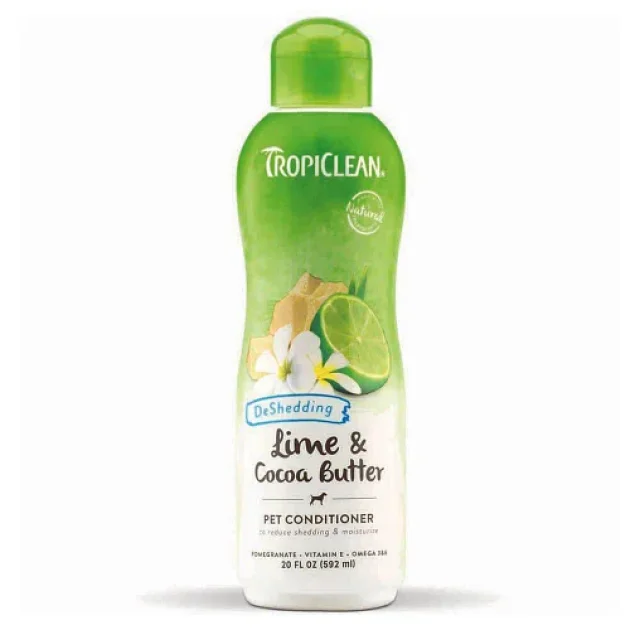 Кондиционер TropiClean Lime & Cocoa для увлажненной кожи и снижение линьки для собак и котов, 592 мл