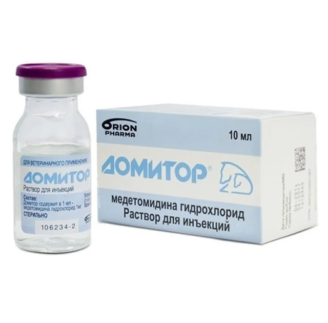 Раствор для инъекций Orion Pharma Domitor 1 мг/мл при хирургических операциях для собак и кошек, 10 мл