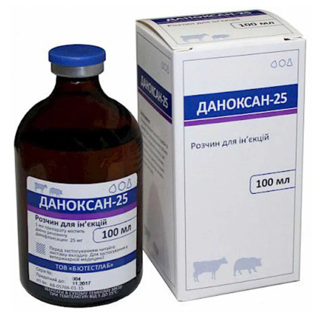 Розчин BioTestLab Даноксан-25 при захворюваннях органів дихання і шлунково-кишкового тракту для ВРХ, 100 мл