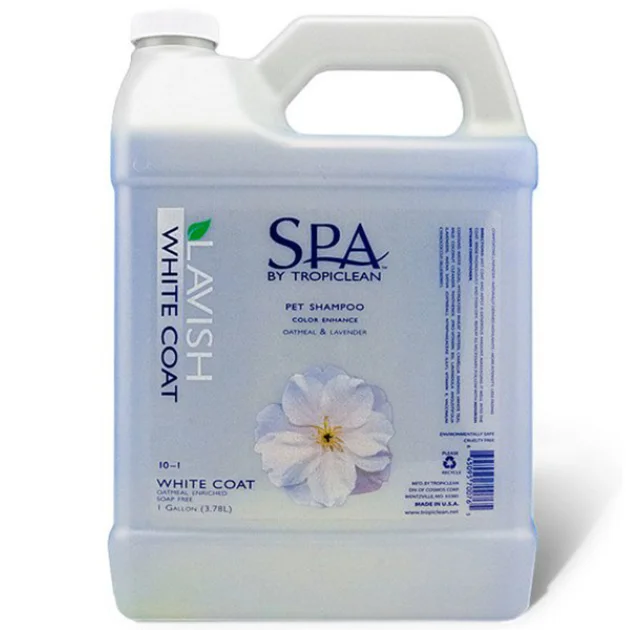 Шампунь TropiClean SPA White Coat для білої шерсті для собак і котів, 3,8 л