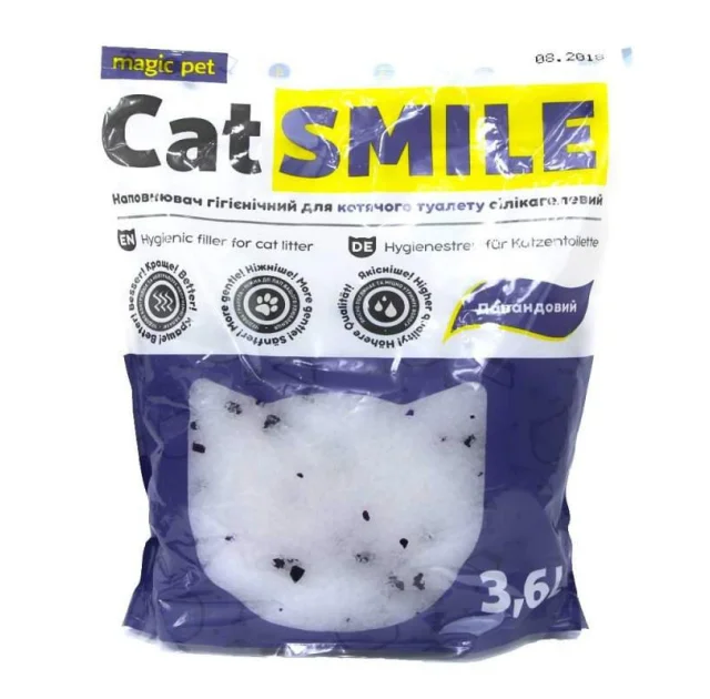 Силікагелевий наповнювач Magic Pet Cat Smile для котячих туалетів, з ароматом лаванди 3, 6 л (1,8 кг)