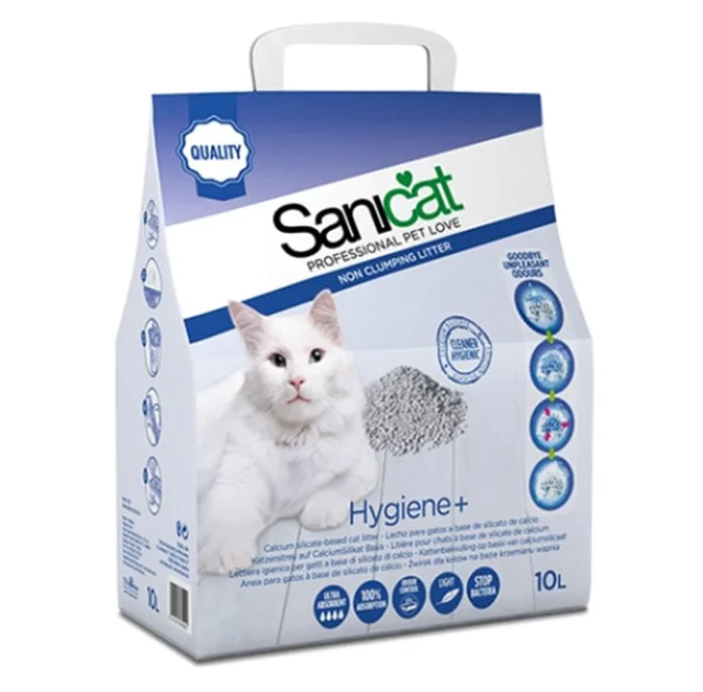 Вбираючий наповнювач Sanicat Hygiene Plus для котячих туалетів, 10 л (3, 8 кг)