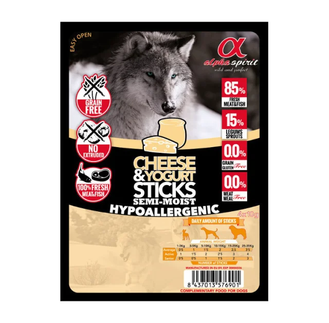 Напіввологі ласощі палички Alpha Spirit Sticks для дорослих собак зі смаком ягняти, 40 г x 16 шт