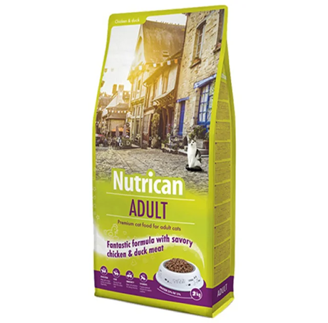 Сухой корм Nutrican Adult Cat для взрослых котов всех пород со вкусом курицы и риса, 10 кг