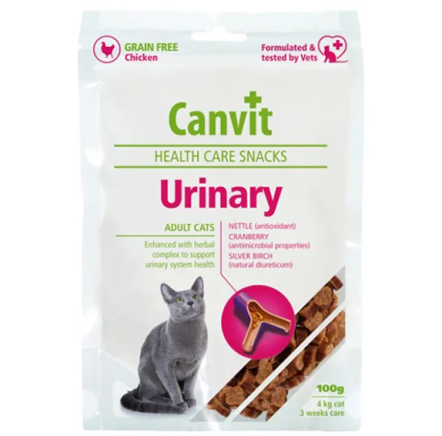 Полувлажное лакомство Canvit Urinary для профилактики инфекций мочевыводящих путей для кошек, 100 г