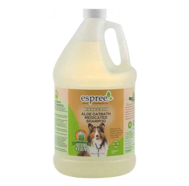 Шампунь Espree Aloe Oatbath Medicated с протеинами овса и алоэ вера для проблемной кожи у собак, 3,79 л