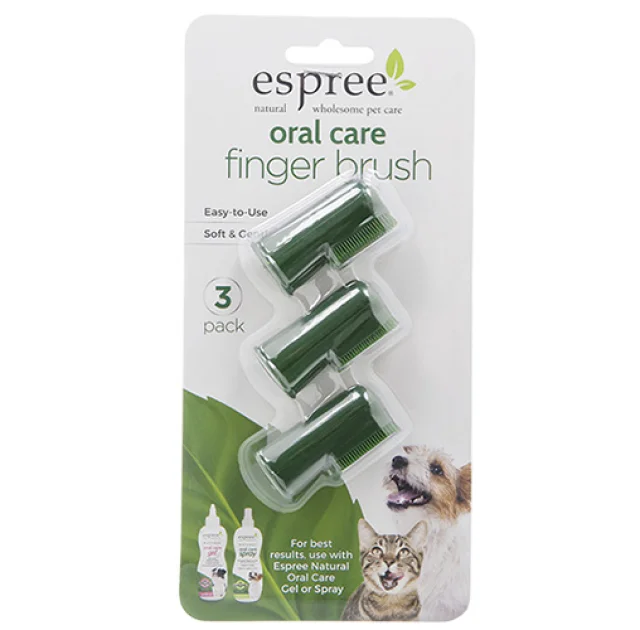 Набір з 3 щіток Espree Oral Care Fingerbrush для догляду за зубами і порожниною рота для собак і кішок, 227 г