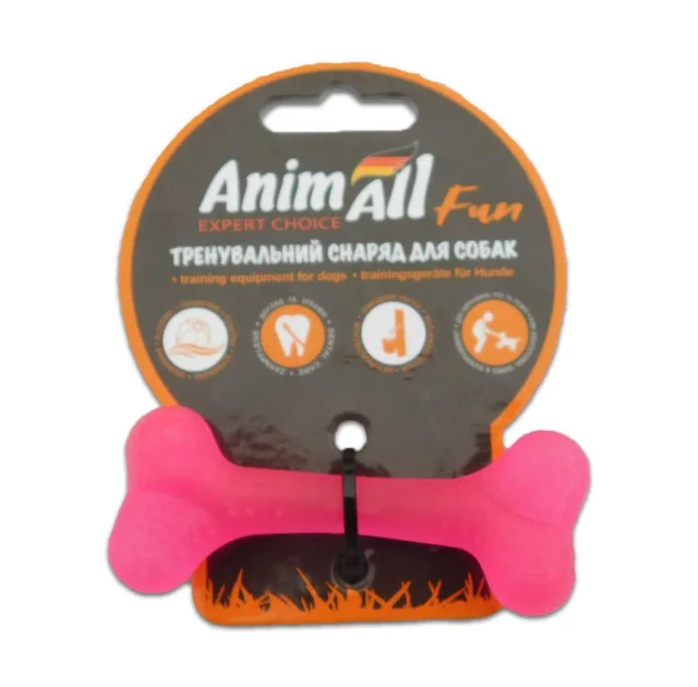 Игрушка AnimAll Fun кость, коралловая, 8 см