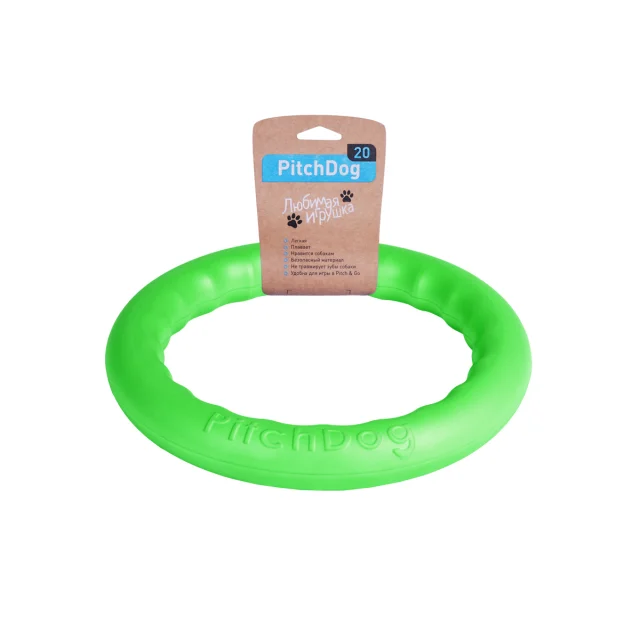 Кольцо для апортировки PitchDog, салатовое, диаметр - 20 см