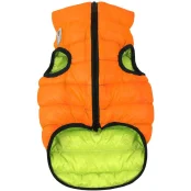 Двусторонняя светящаяся куртка AiryVest Lumi S40 для собак, салатово-оранжевая