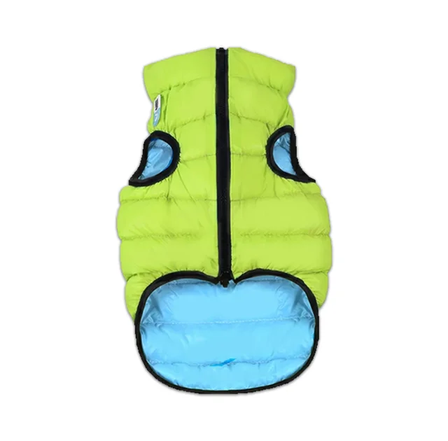 Двостороння світиться куртка AiryVest Lumi M45 для собак, салатово-блакитна