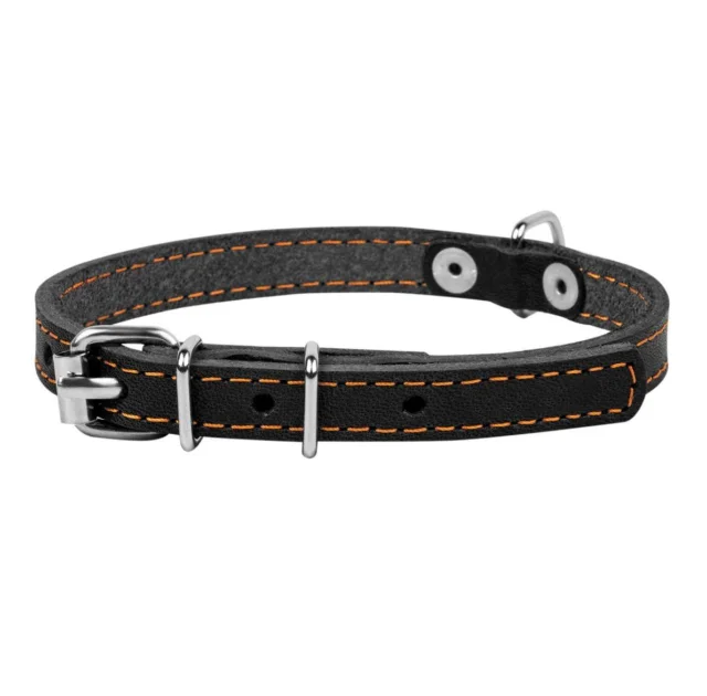 Нашийник одинарний для собак 20 мм, 32-40 см, чорний