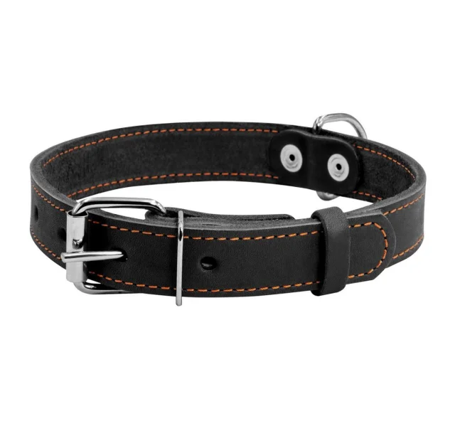 Нашийник одинарний для собак 25 мм, 38-50 см, чорний