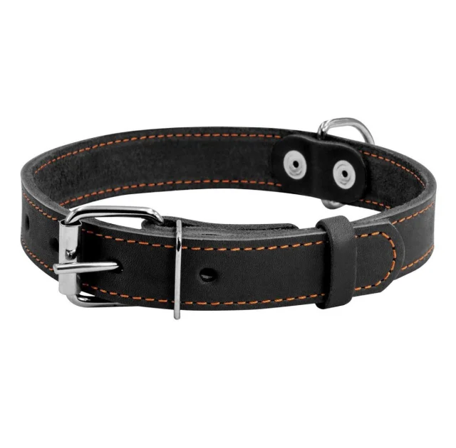 Нашийник одинарний для собак 35 мм, 48-63 см, чорний