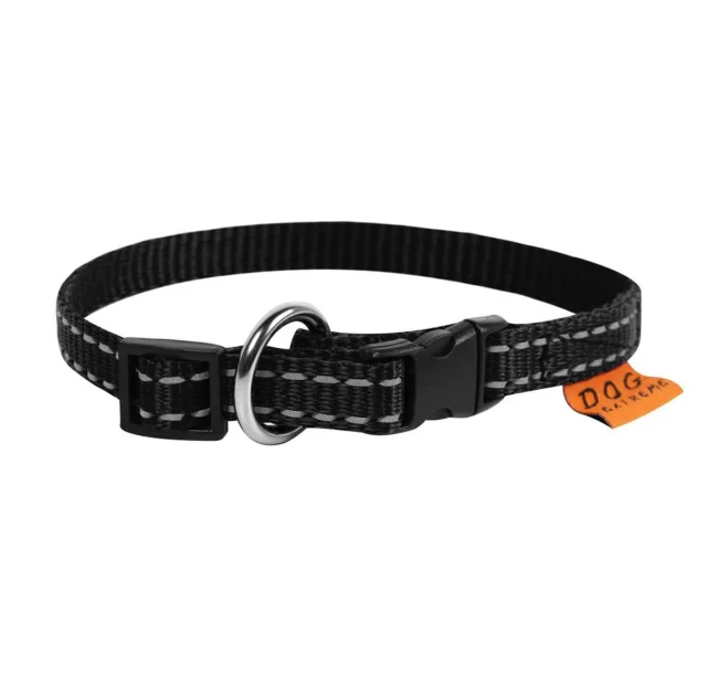 Нейлоновый ошейник Dog Extreme для собак, регулируемый, 15 мм, 23-35 см, черный