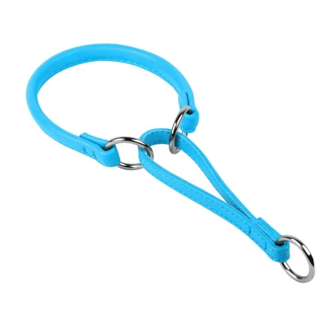 Нашийник-зашморг Waudog Glamour для собак 13 мм, 60 см, блакитний