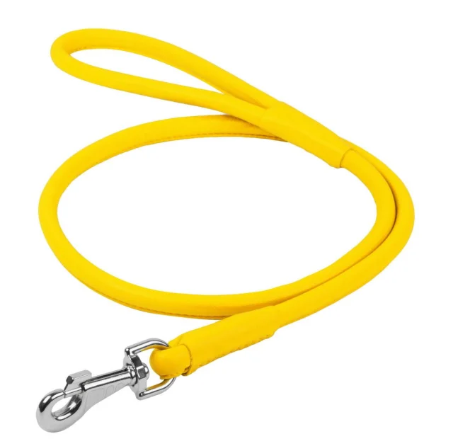 Повідець круглий Waudog Glamour для собак 10 мм, 122 см, жовтий