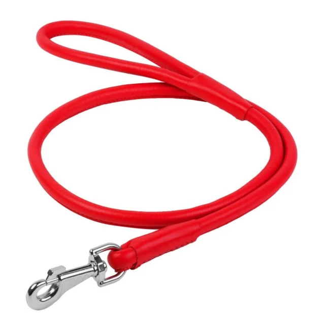 Повідець круглий Waudog Glamour для собак 10 мм, 122 см, червоний