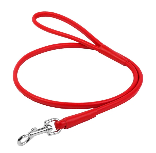 Повідець круглий Waudog Glamour для собак 8 мм, 122 см, червоний