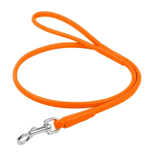 Повідець круглий Waudog Glamour для собак 8 мм, 122 см, помаранчевий