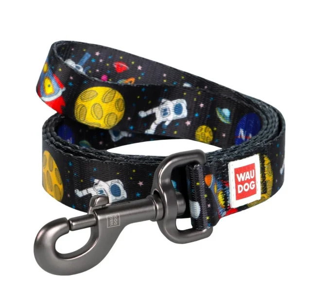 Поводок Waudog Nylon с рисунком Nasa для собак 20 мм, 122 см