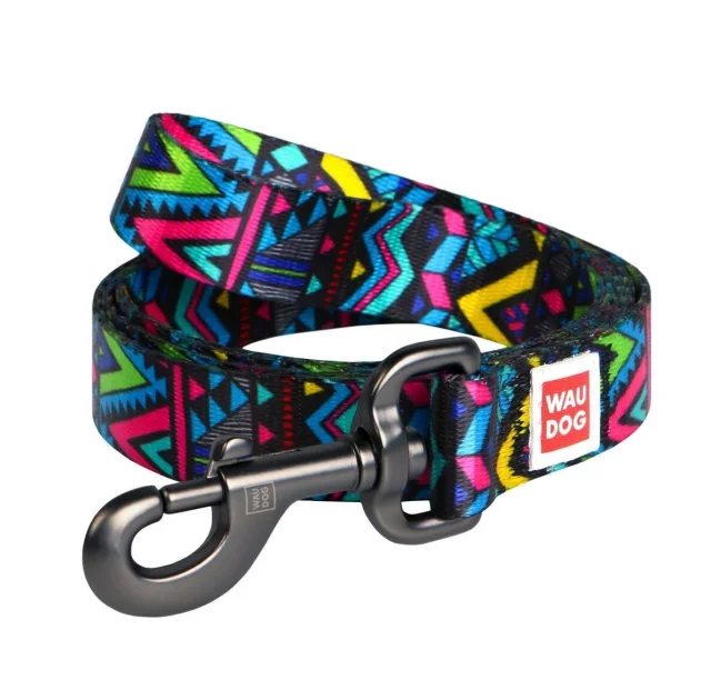 Поводок Waudog Nylon с рисунком Инди для собак 20 мм, 122 см