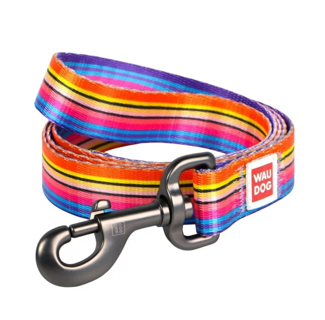 Повідець Waudog Nylon з малюнком Лінія 1 для собак 15 мм, 122 см